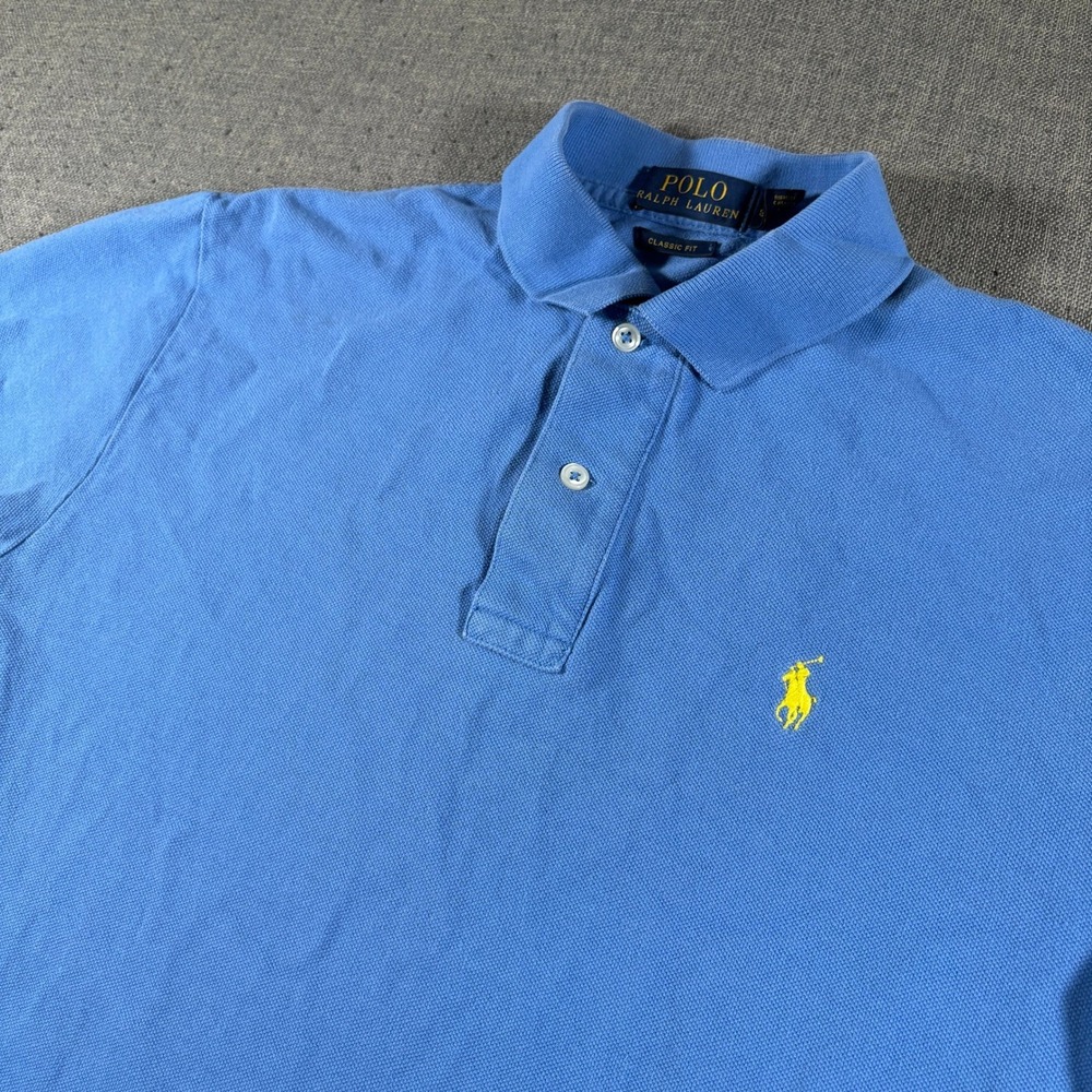 Polo Ralph Lauren Polo Shirt Mens Small Blue Classic Fit Short Sleeve Pique